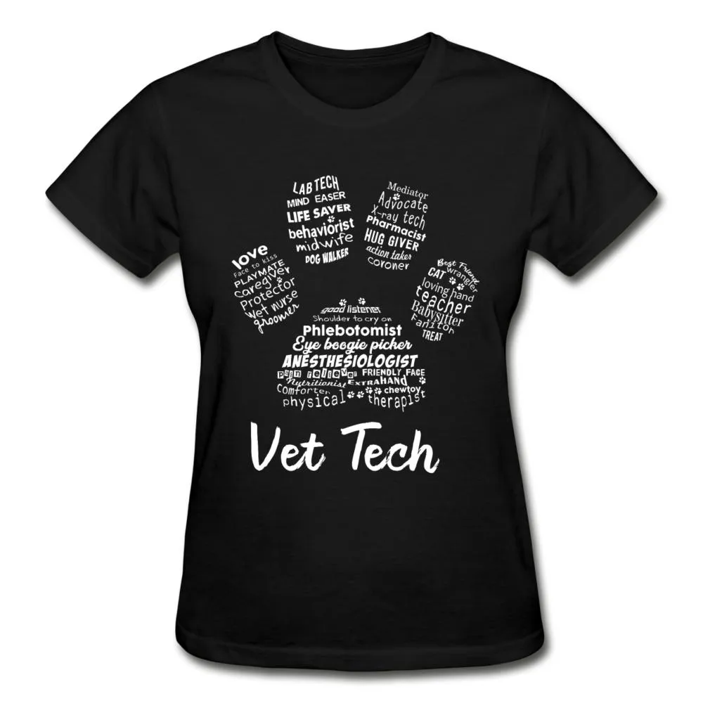 Vet Tech Paw Print Gildan Ultra Cotton Ladies T-Shirt