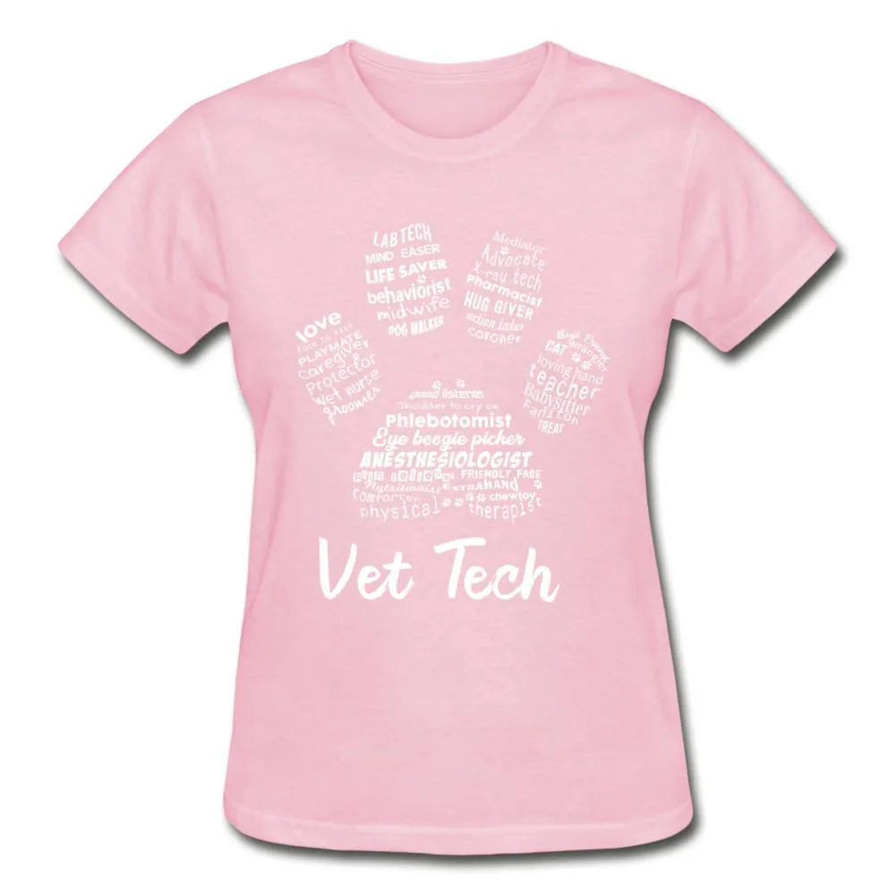 Vet Tech Paw Print Gildan Ultra Cotton Ladies T-Shirt