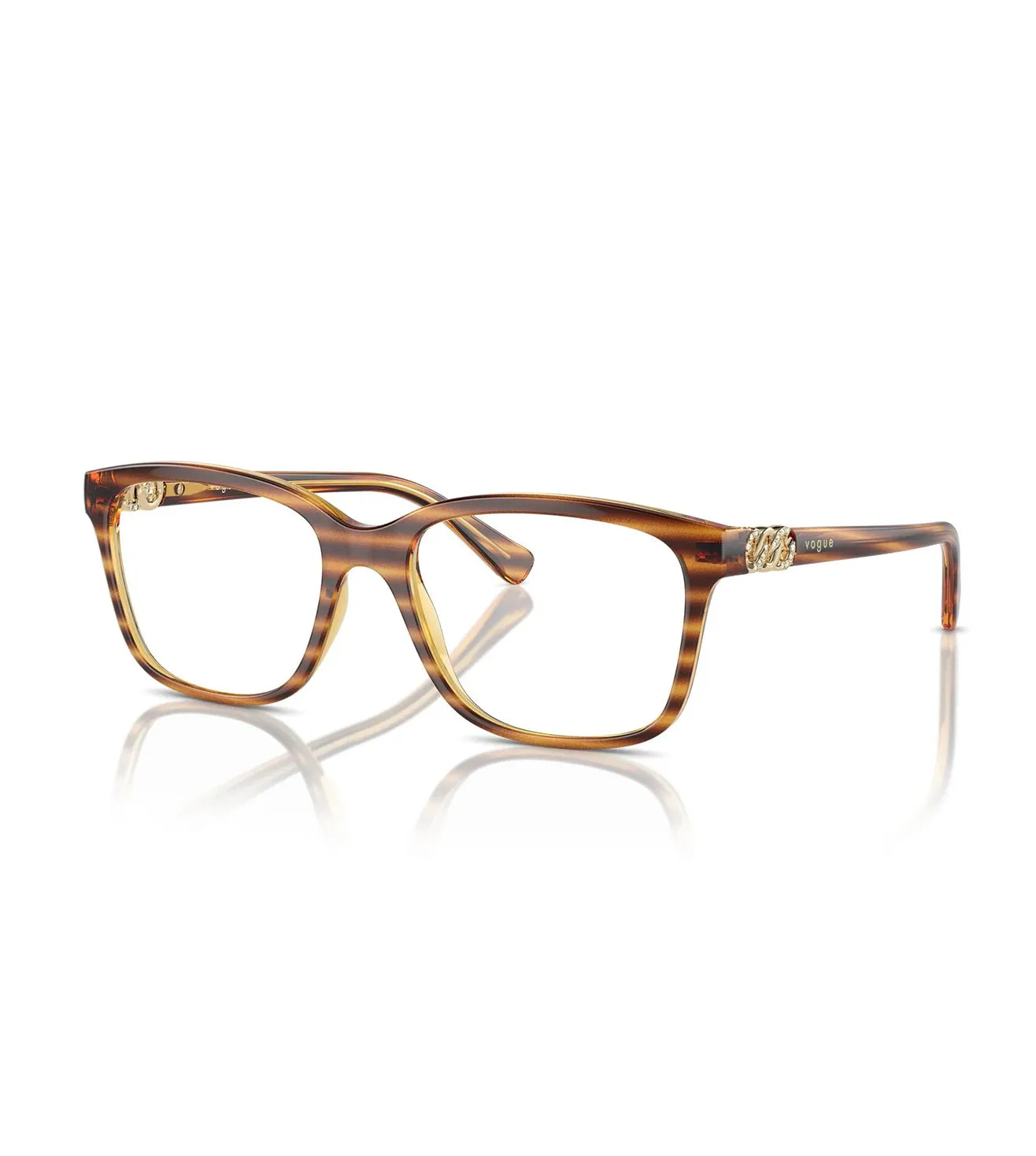 Vogue Women's Striped Havana Square Optical Frame