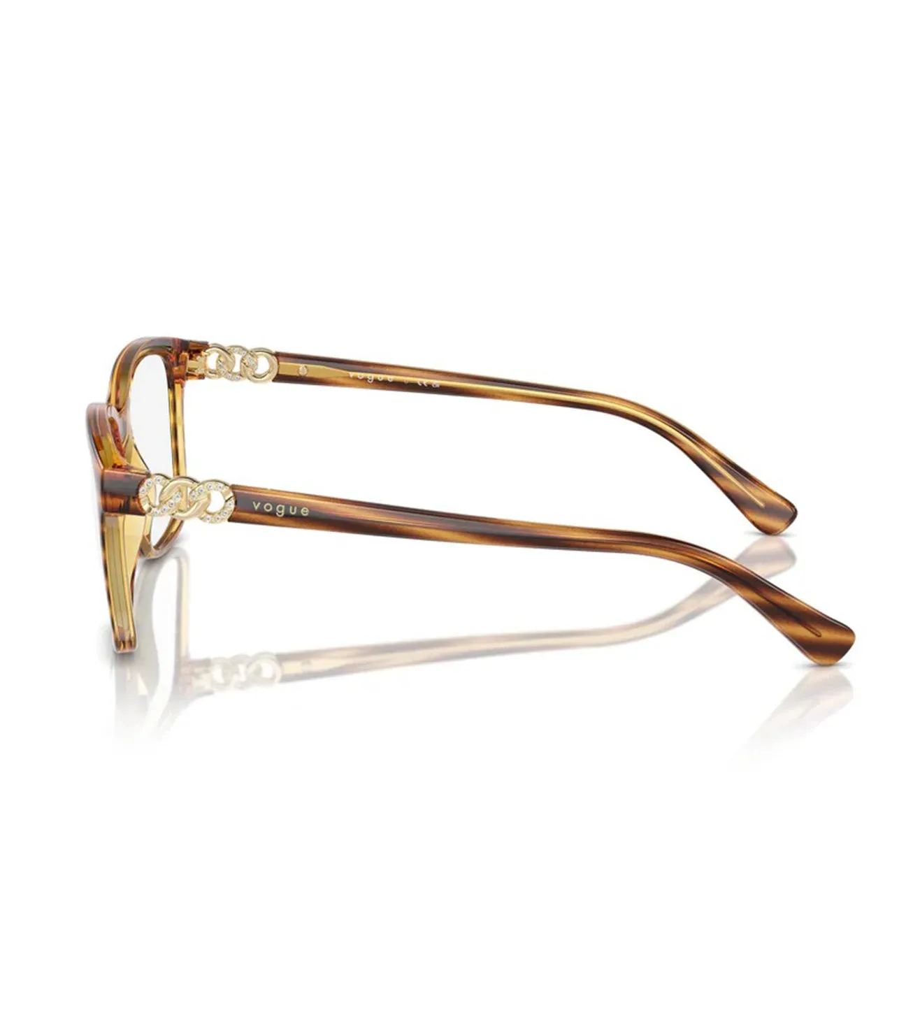 Vogue Women's Striped Havana Square Optical Frame
