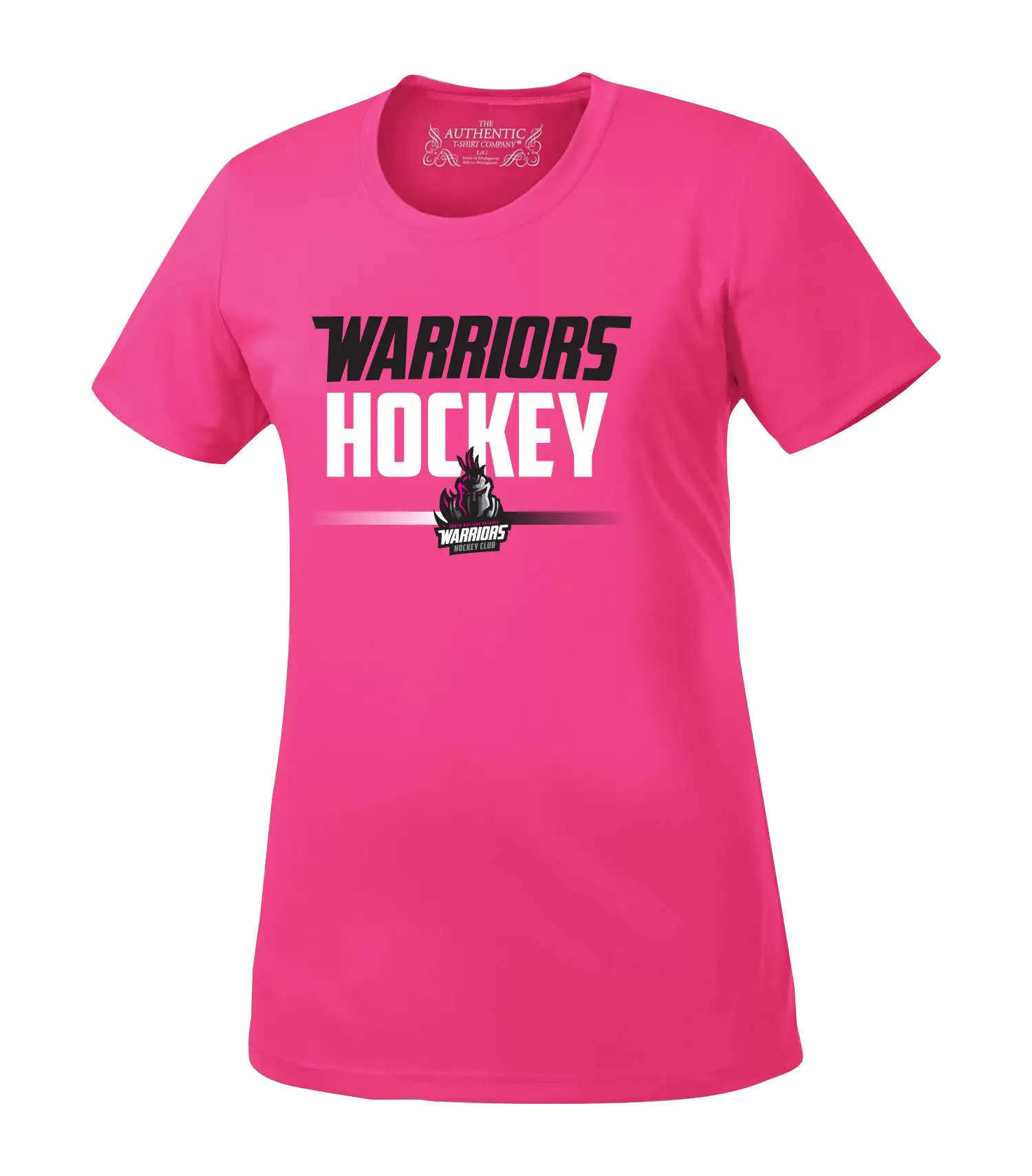 Warriors Hockey Ladies Pink Ladies Dri-Fit T-Shirt with Printed Logo