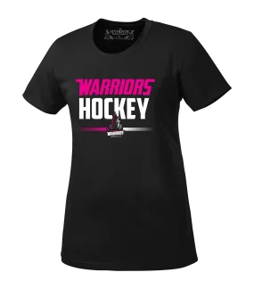 Warriors Hockey Ladies Pink Ladies Dri-Fit T-Shirt with Printed Logo