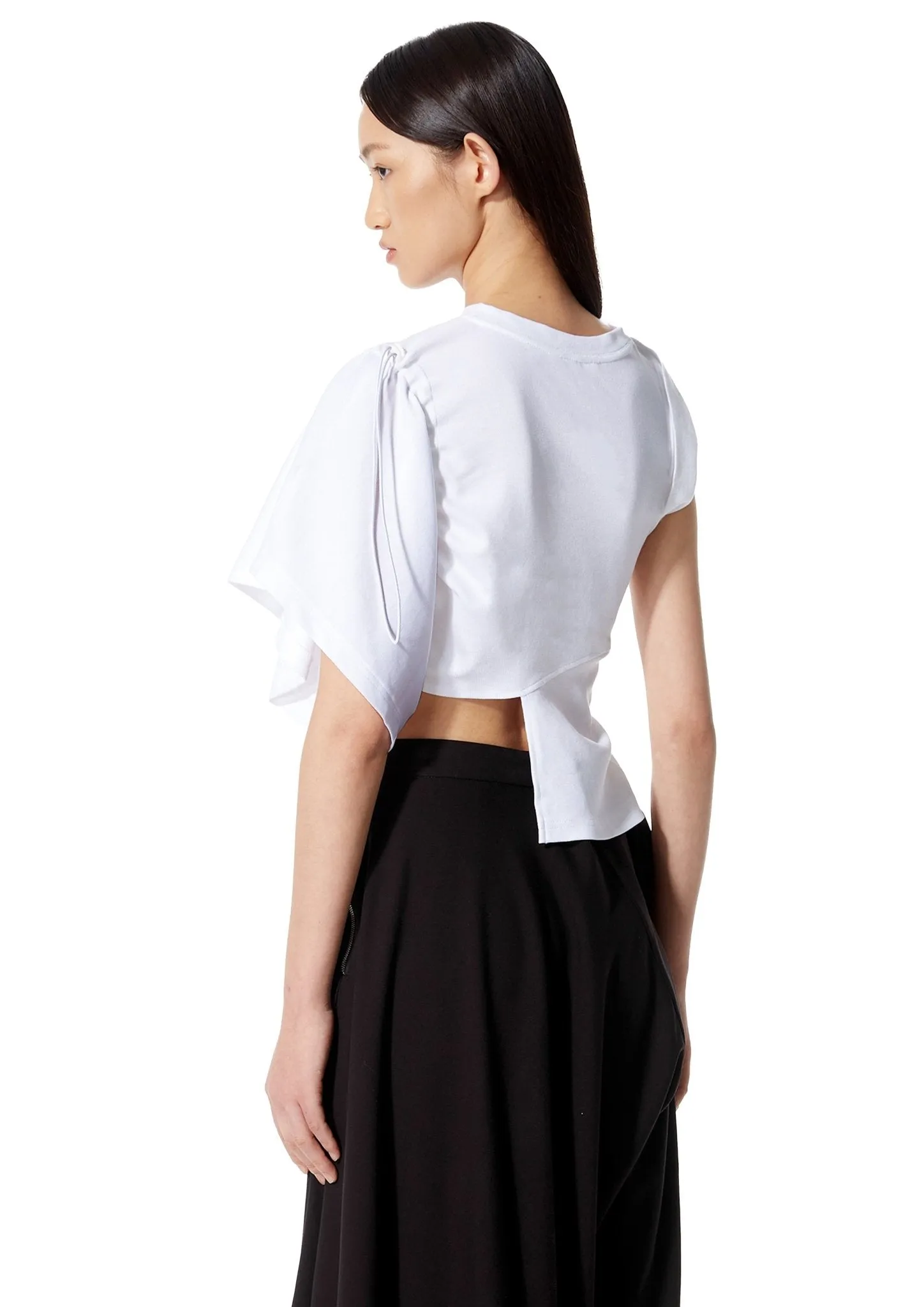 White Twist Misplaced Polo Shirt