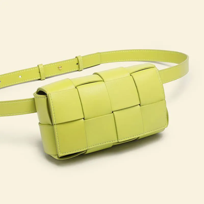 Women's fashion woven leather crossbody bag