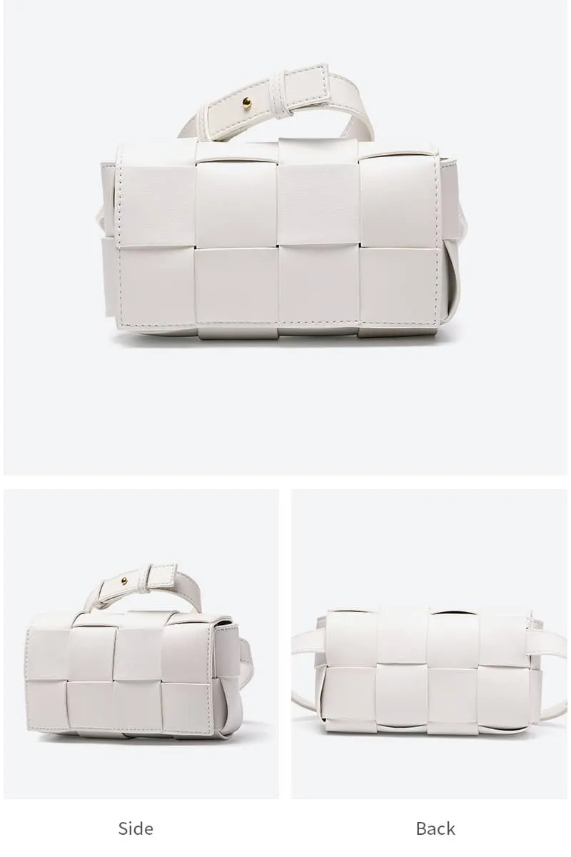 Women's fashion woven leather crossbody bag