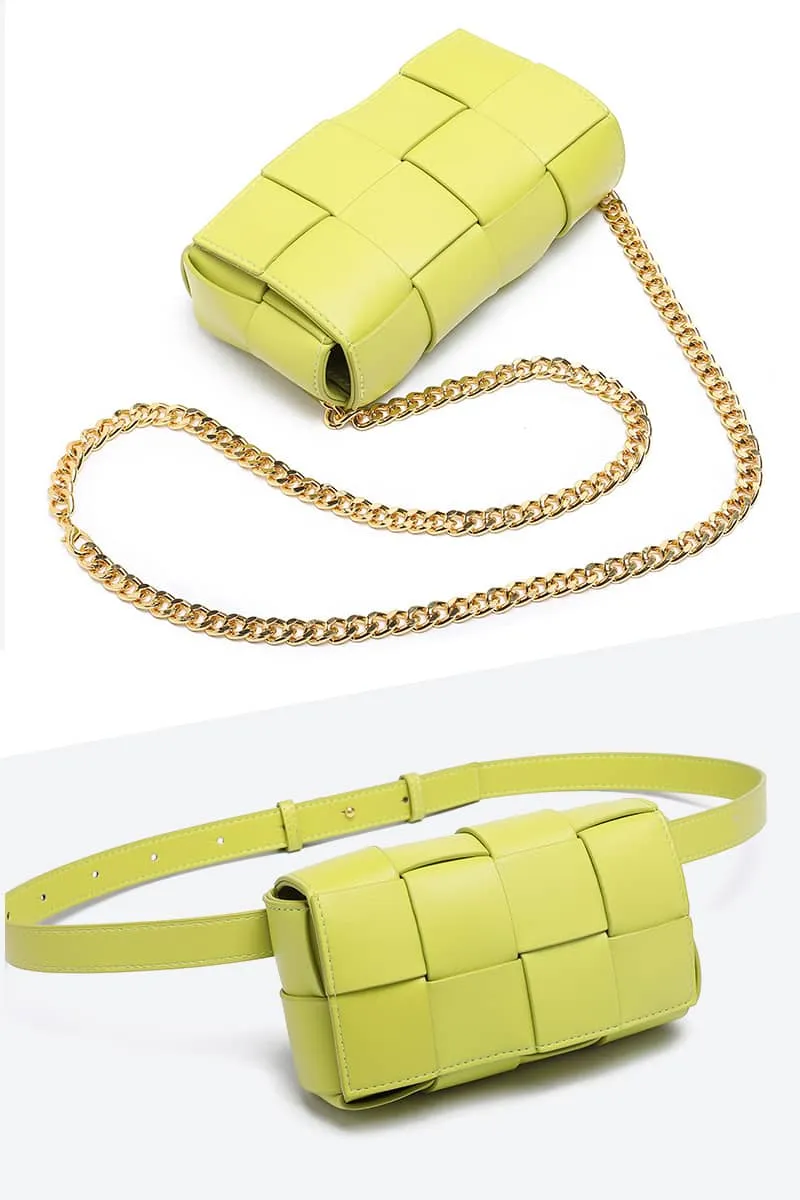 Women's fashion woven leather crossbody bag