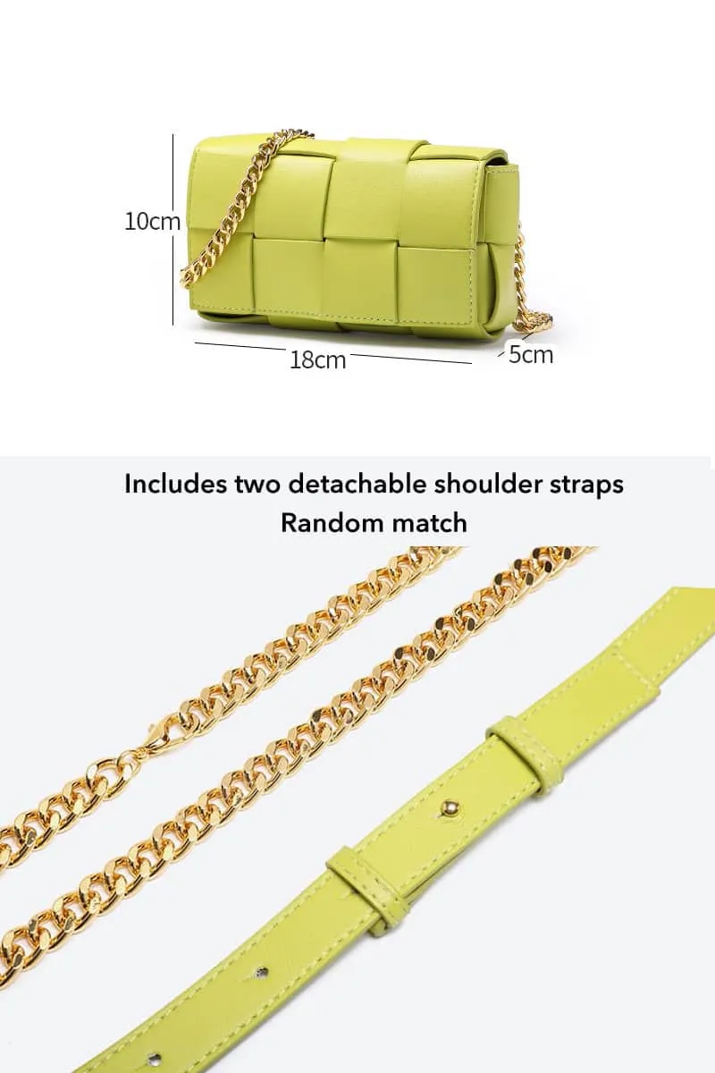 Women's fashion woven leather crossbody bag