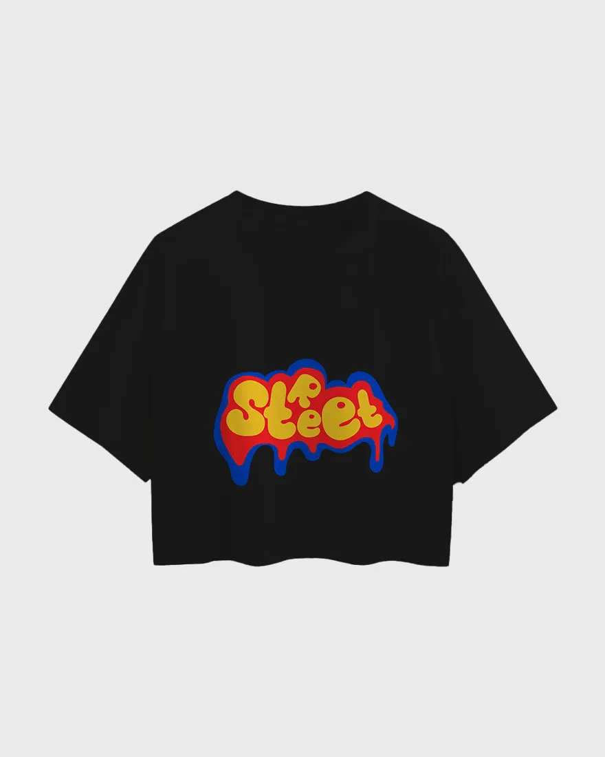 Womens Oversized Cropped TShirt Funky Street