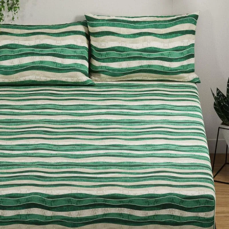 Yasa Wave Bedsheet - Green