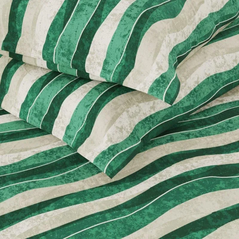 Yasa Wave Bedsheet - Green