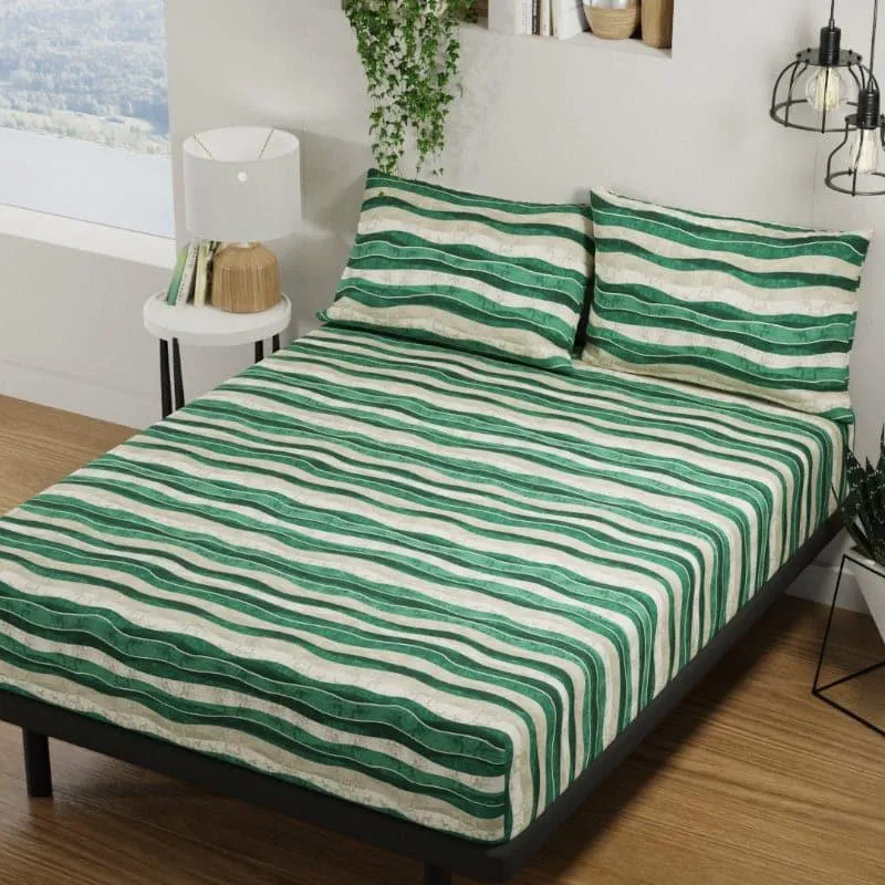Yasa Wave Bedsheet - Green