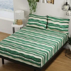 Yasa Wave Bedsheet - Green