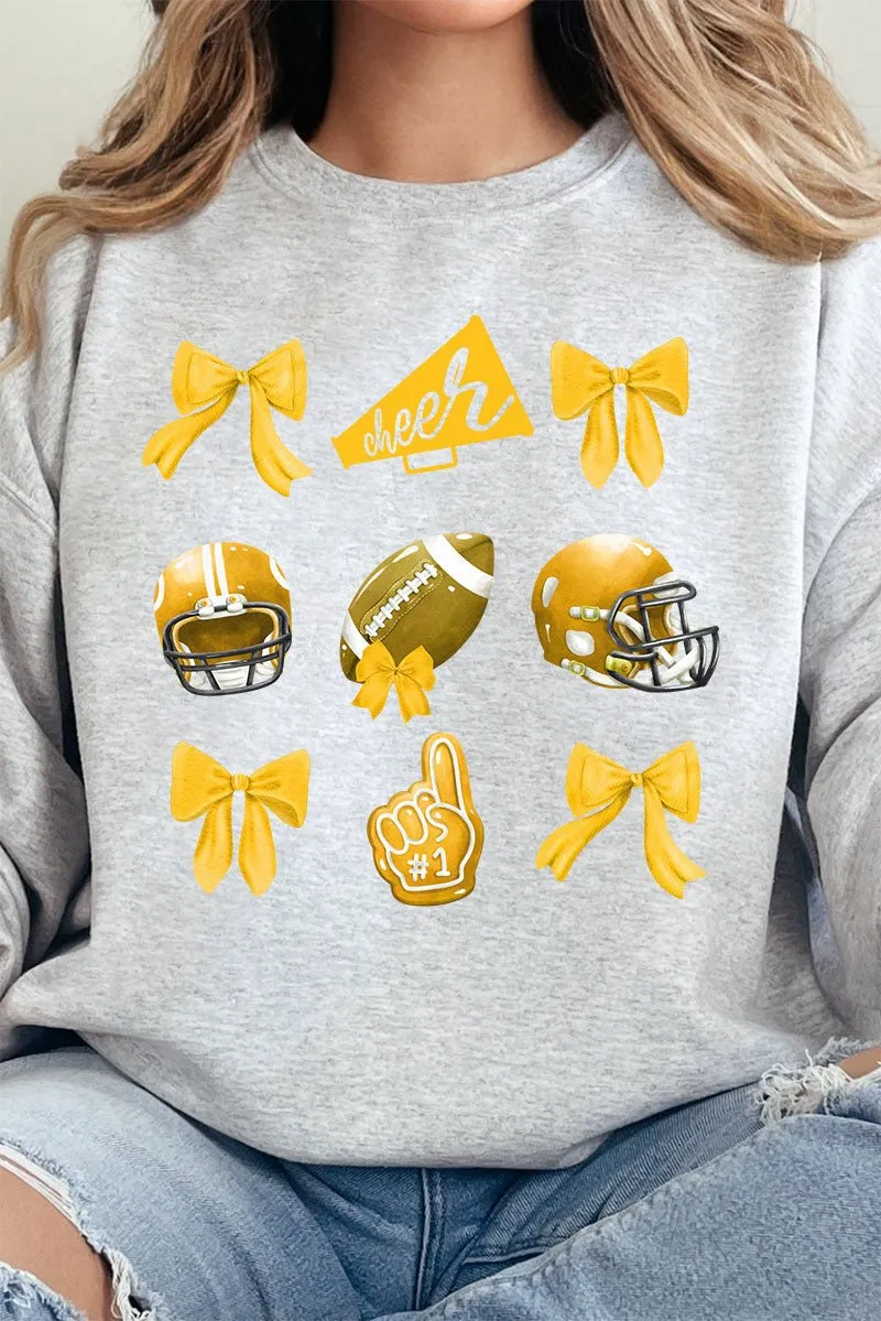 Yellow Blitz And Bows Heavy-weight Crew Sweatshirt