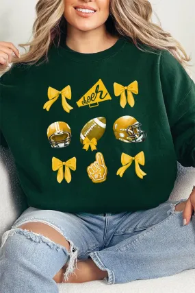 Yellow Blitz And Bows Heavy-weight Crew Sweatshirt